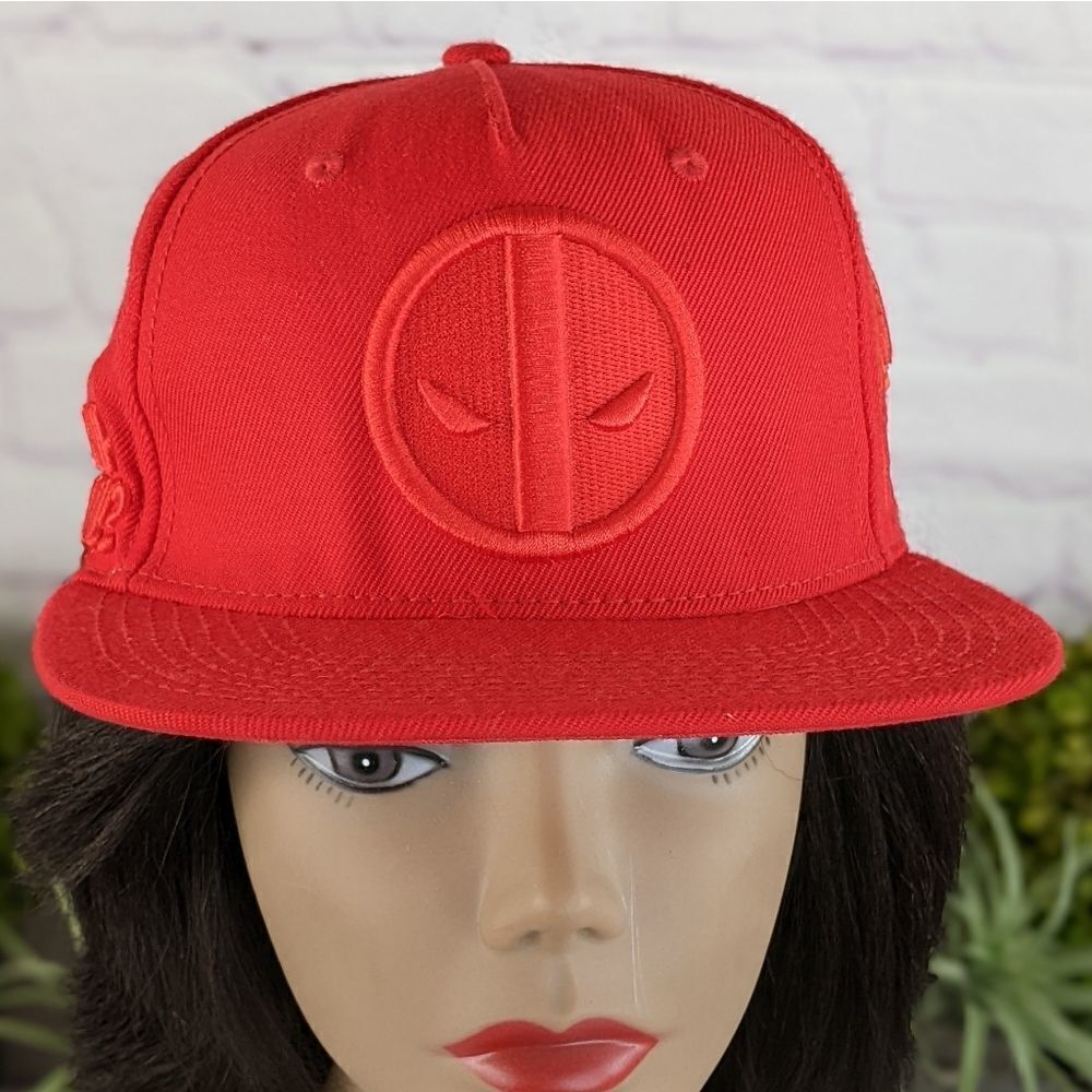 Marvel Deadpool Red Embroidered Icons Snapback Hat